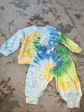 Molo Tie-Dye Sweatshirt Set in Blue, Green, Yellow